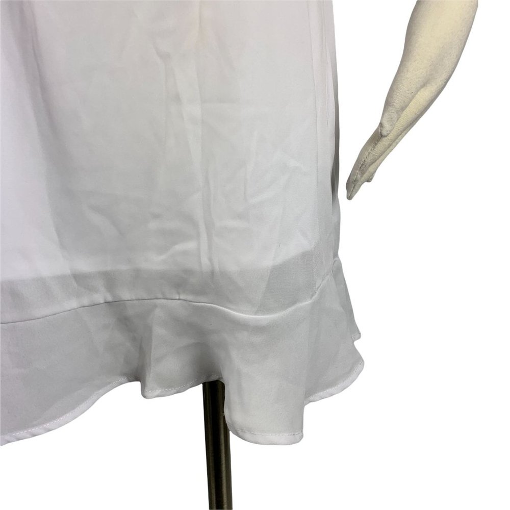 Peach Love NWT Large Dress White Bell Long Sleeves Lined Modest Knee Length - Picture 6 of 8